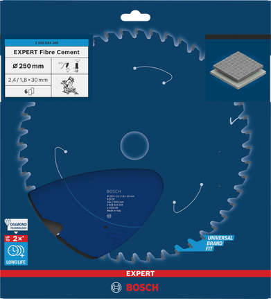BoschEXPERT 纤维水泥圆锯片 250 毫米，用于切割纤维水泥。